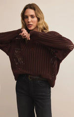 Looking Glass Crochet Polo Sweater
