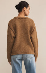 Romnie Whipstitch Sweater- Coconut