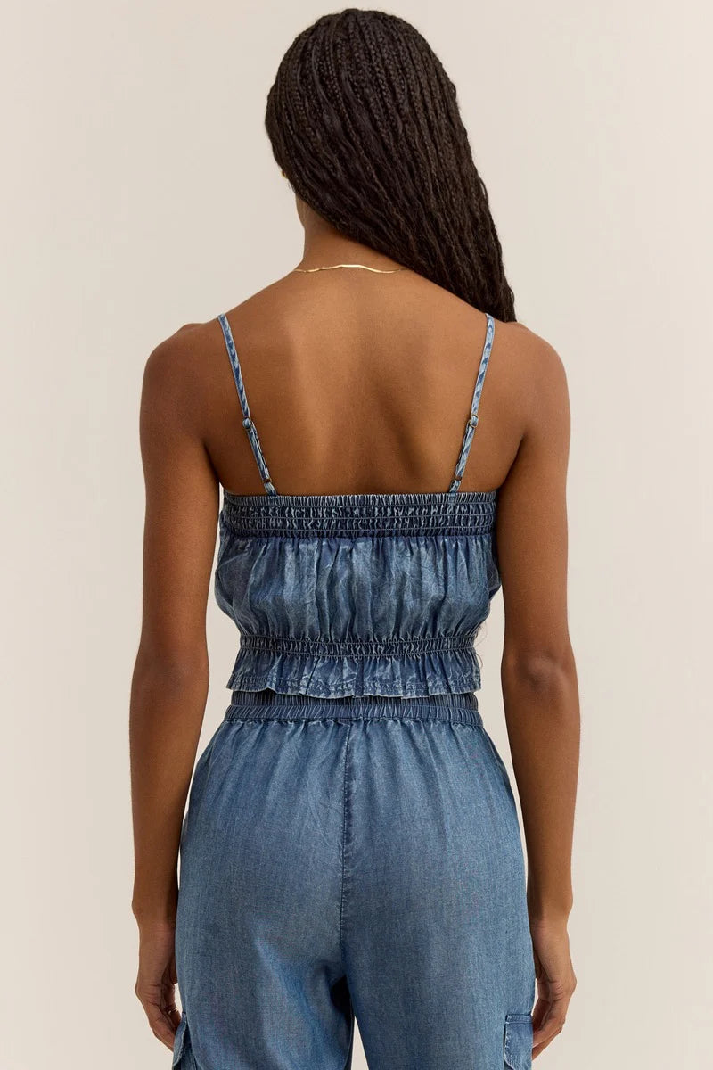 Z Supply - Ravina Chambray Tank in Washed Chambray