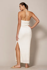 Textured Knit Halter Neck Maxi Dress