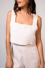 Dahlia Linen Top White