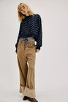 Easy Street Patterned Crop - Navy Combo