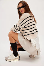 Easy Street Stripe Crop Pullover