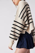 Easy Street Stripe Crop Pullover