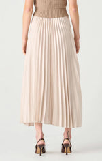 Pull On Pleated Maxi Skirt Champagne