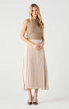 Pull On Pleated Maxi Skirt Champagne