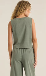 Sloane V-Neck Top Palm Green