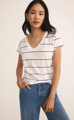 Striped Modern V-Neck Tee