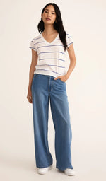 Striped Modern V-Neck Tee