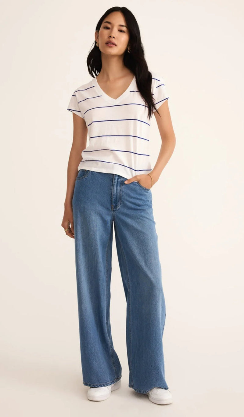 Striped Modern V-Neck Tee