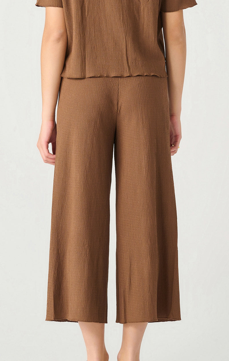 Pull On Textured Culotte Pant