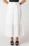 Embroidered Eyelet Maxi Skirt