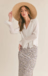 White chiffon blouse-white