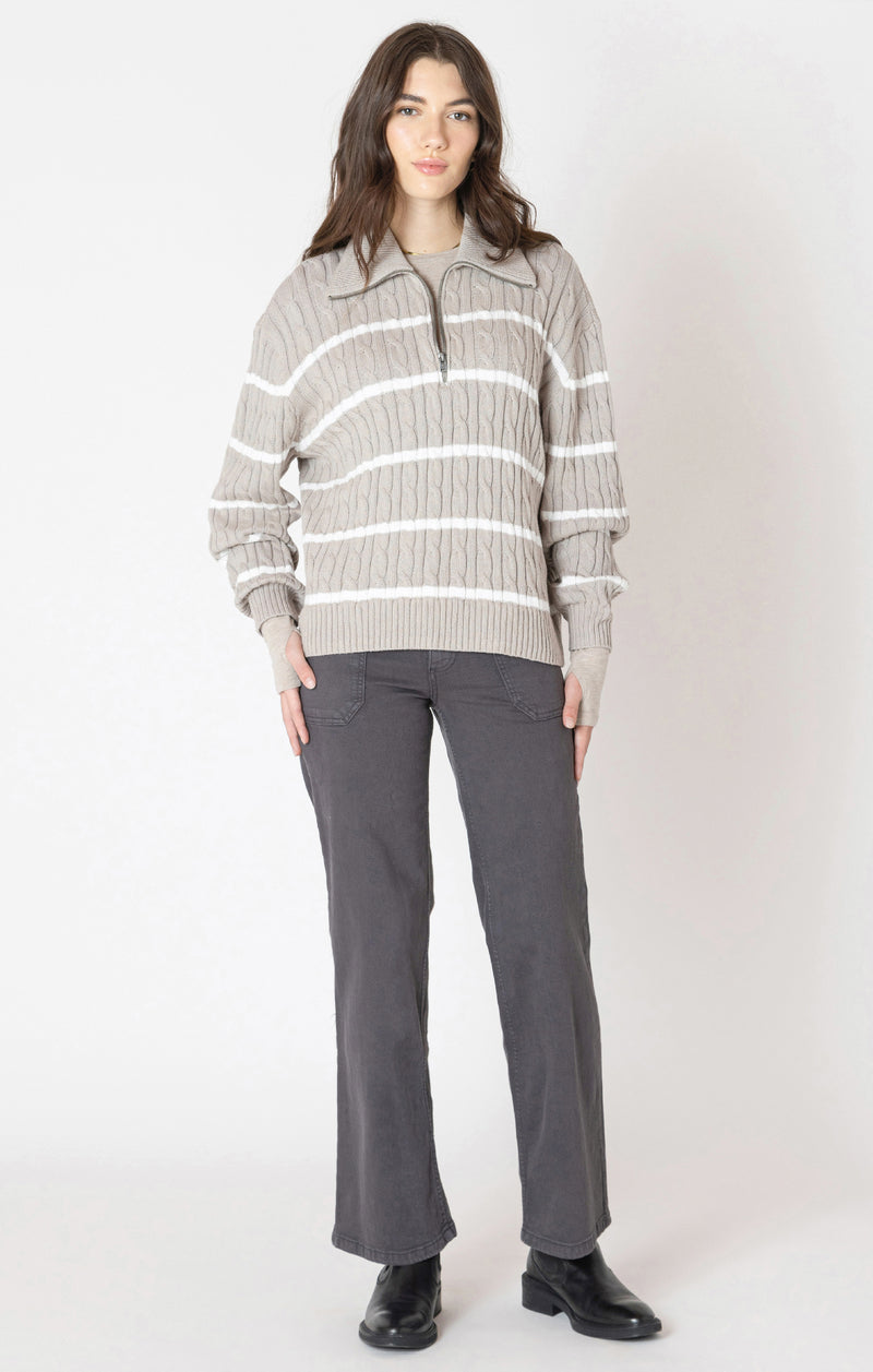 Half Zip Cable Sweater