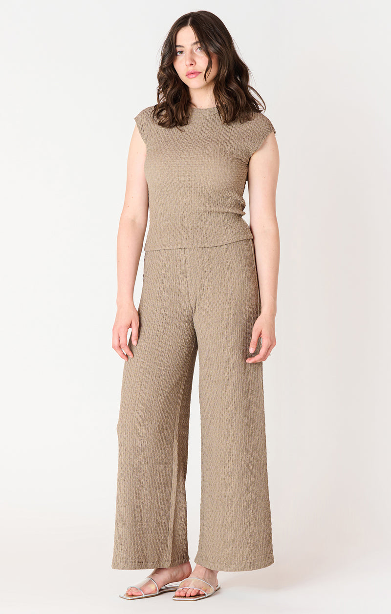 Textured FlowyWide Leg Pant