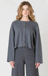 Ribbed Cardigan- Charcoal