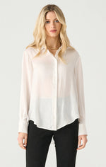 Black Tape Blouse Satin - White