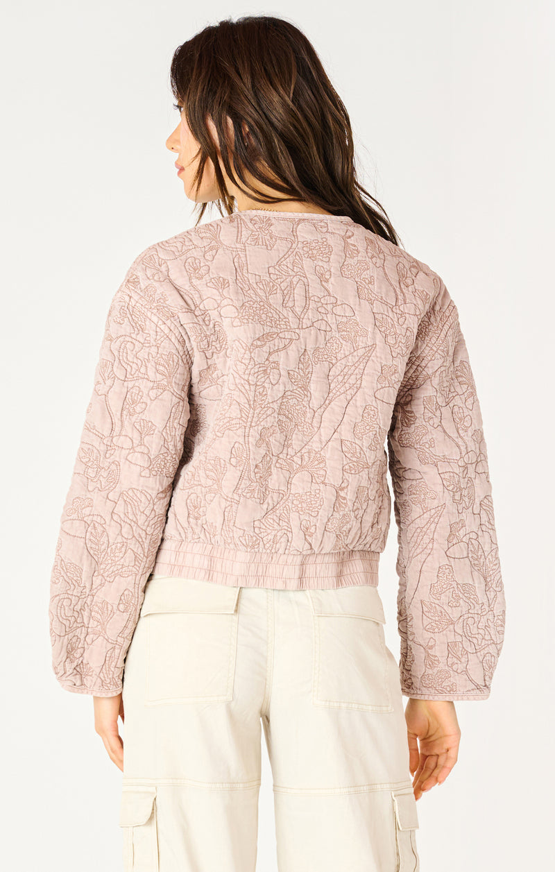 Floral Quilted Bomber Jacket