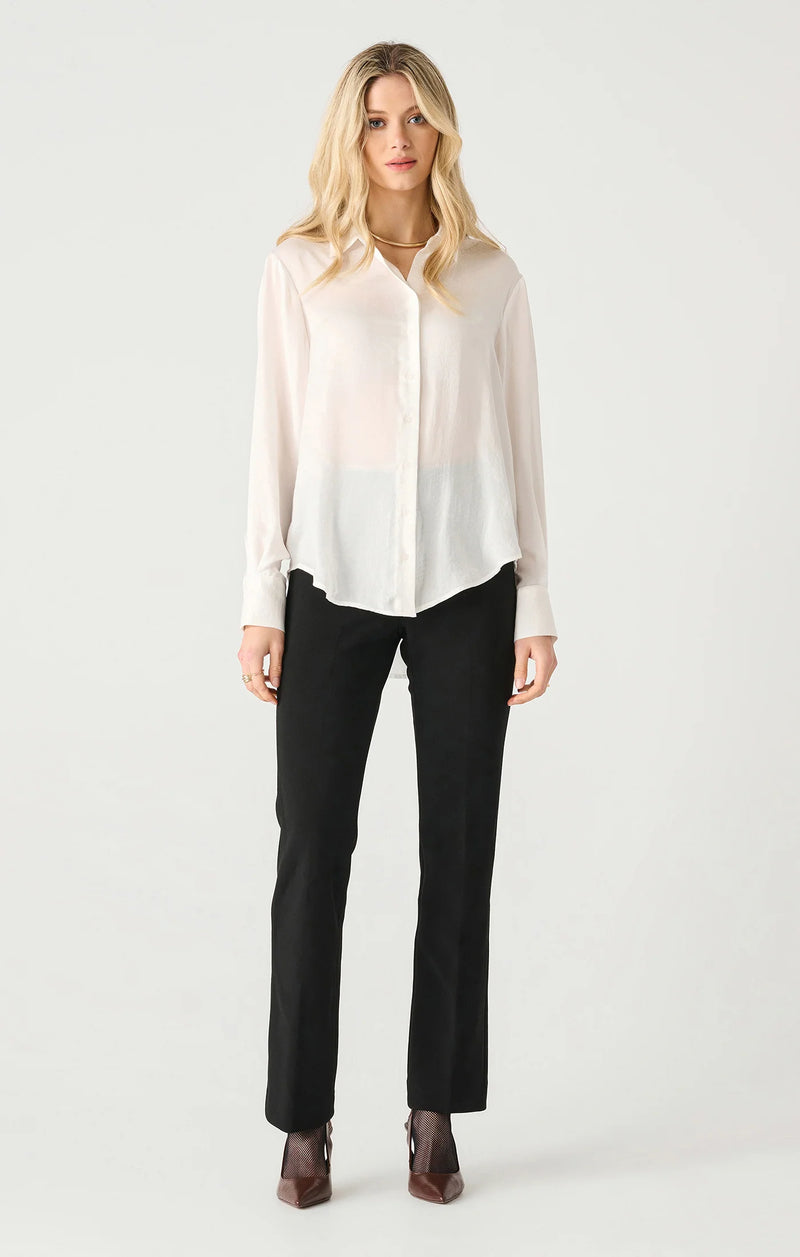 Black Tape Blouse Satin - White