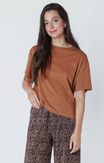 Short Sleeve Top In Toffee