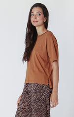 Short Sleeve Top In Toffee