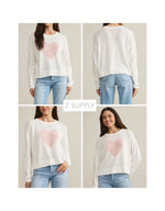 Sienna Heart Sweater White