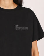 The "DEFINITION OF A BABE" Oversized Boxy Crew Neck Tee | Black